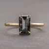 1.79 Carat Black Speckled Emerald Diamond Engagement Ring, Jane Setting, 14k Yellow Gold