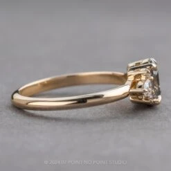 1.27 Carat Salt And Pepper Oval Diamond Engagement Ring, Charlotte Setting, 14K Yellow Gold 14 1.27 Carat Salt And Pepper Oval Diamond Engagement Ring, Charlotte Setting, 14K Yellow Gold -Point No Point Studio Store 16736 2