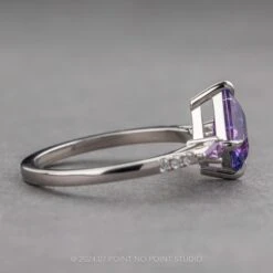 1.40 Carat Purple Kite Sapphire And Diamond Engagement Ring, Liza Setting, Platinum -Point No Point Studio Store 16910 2