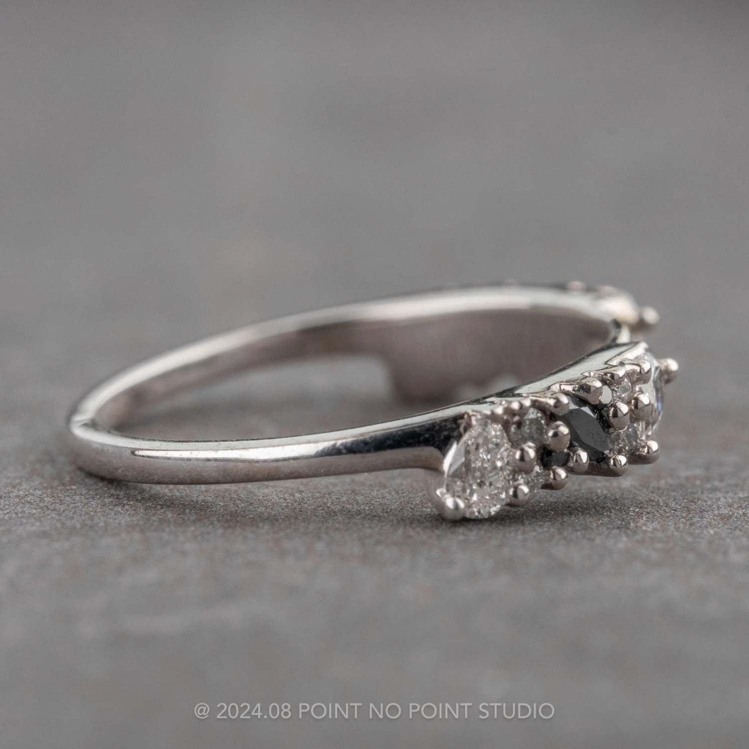 Ombre Diamond Wedding Cuff, Gemini Setting, Platinum 6 Ombre Diamond Wedding Cuff, Gemini Setting, Platinum - Image 6