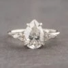 2.08 Carat Pear Moissanite And Diamond Engagement Ring, Quinn Setting, Platinum