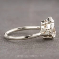 2.08 Carat Pear Moissanite And Diamond Engagement Ring, Quinn Setting, Platinum -Point No Point Studio Store 16995WG 2