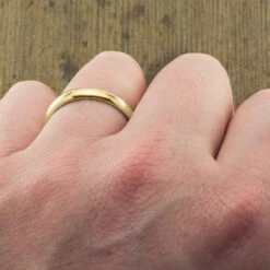 4mm Comfort Fit 14k Yellow Gold Mens Wedding Band, Half Round Polished 7 4mm Comfort Fit 14k Yellow Gold Mens Wedding Band, Half Round Polished -Point No Point Studio Store 1700006YG D fa6c92a6 585d 428e a2a9 27a205938637