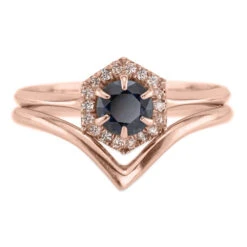 Vivian Wedding Band, 14k Rose Gold 16 Vivian Wedding Band, 14k Rose Gold -Point No Point Studio Store 1700071RG A1