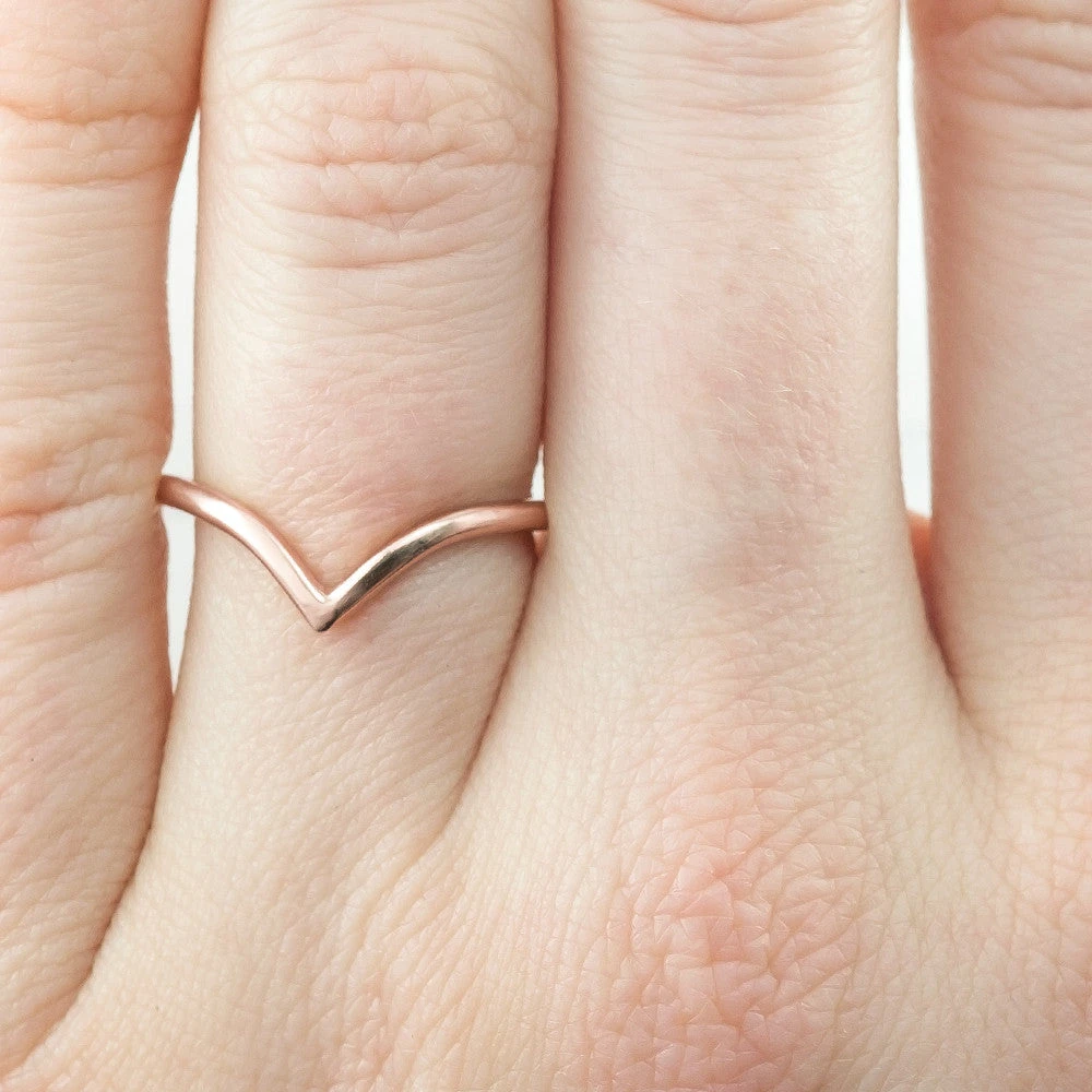 Vivian Wedding Band, 14k Rose Gold 2 Vivian Wedding Band, 14k Rose Gold - Image 2