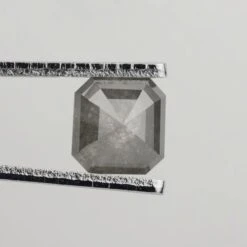 1.82 Carat Salt And Pepper Asscher Rose Cut Diamond