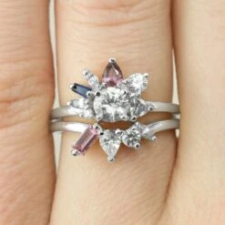 1.29 Carat Sapphire Confetti Setting Engagement Ring, Platinum 10 1.29 Carat Sapphire Confetti Setting Engagement Ring, Platinum -Point No Point Studio Store 1700315WG D1 ebdd7a01 77d5 4a0e 8bec d52b70a87427