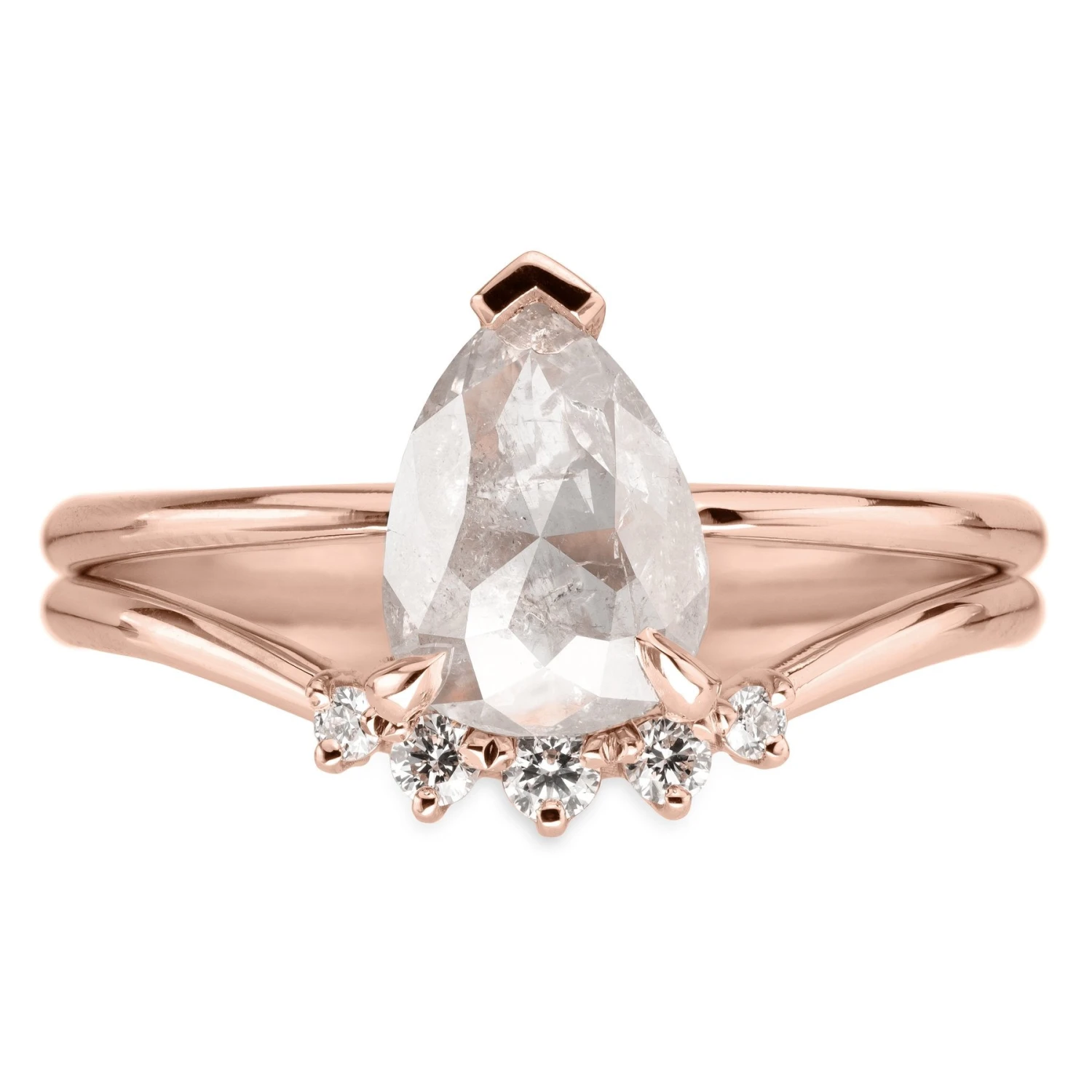 Petite Catherine Diamond Wedding Band, 14k Rose Gold 10 Petite Catherine Diamond Wedding Band, 14k Rose Gold - Image 10