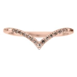 Grey Diamond Vivian V Band, 14k Rose Gold