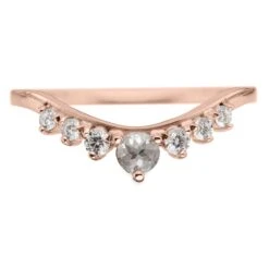 Salt And Pepper Catherine Diamond Wedding Ring, 14k Rose Gold