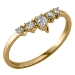 Diamond Wedding Band, Cassiopeia Setting, 14k Yellow Gold -Point No Point Studio Store 1700522YG C