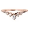 White And Grey Diamond Wedding Ring, Duchess Setting, 14k Rose Gold