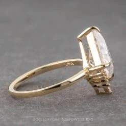 2.39 Carat Kite Moissanite And Diamond Engagement Ring, Ava Setting, 14K Yellow Gold 12 2.39 Carat Kite Moissanite And Diamond Engagement Ring, Ava Setting, 14K Yellow Gold -Point No Point Studio Store 17214 2