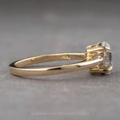 1.73 Carat Canadian Salt And Pepper Hexagon Diamond Engagement Ring, Lark Setting, 14k Yellow Gold -Point No Point Studio Store 17295 2