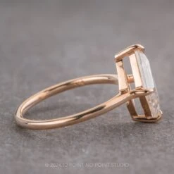 1.50 Carat Lozenge Moissanite Engagement Ring, Lark Setting, 14k Rose Gold -Point No Point Studio Store 17483RG 2