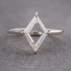 1.50 Carat Lozenge Moissanite Engagement Ring, Lark Setting, Platinum