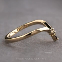 Marquise Diamond Wedding Band, Ombre Freya Setting, 14K Yellow Gold -Point No Point Studio Store 17773WB 2