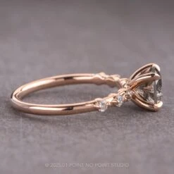 1.78 Carat Salt And Pepper Round Diamond Engagement Ring, Nova Setting, 14K Rose Gold 12 1.78 Carat Salt And Pepper Round Diamond Engagement Ring, Nova Setting, 14K Rose Gold -Point No Point Studio Store 17789 2