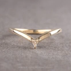 Triangle Diamond Wedding Band, Vivian Setting, 14k Yellow Gold