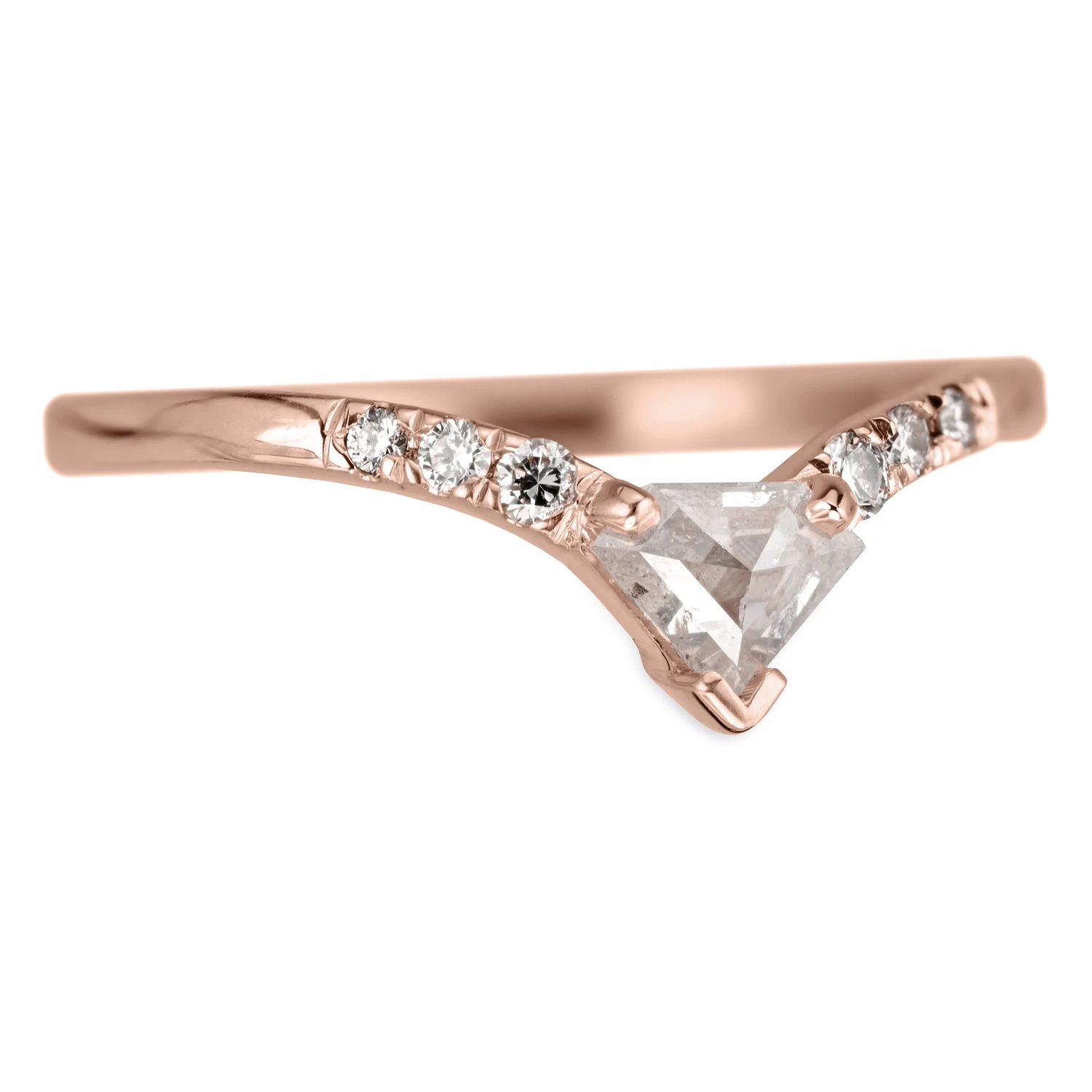 Shield Diamond Vivian Ring, 14k Rose Gold 4 Shield Diamond Vivian Ring, 14k Rose Gold - Image 4