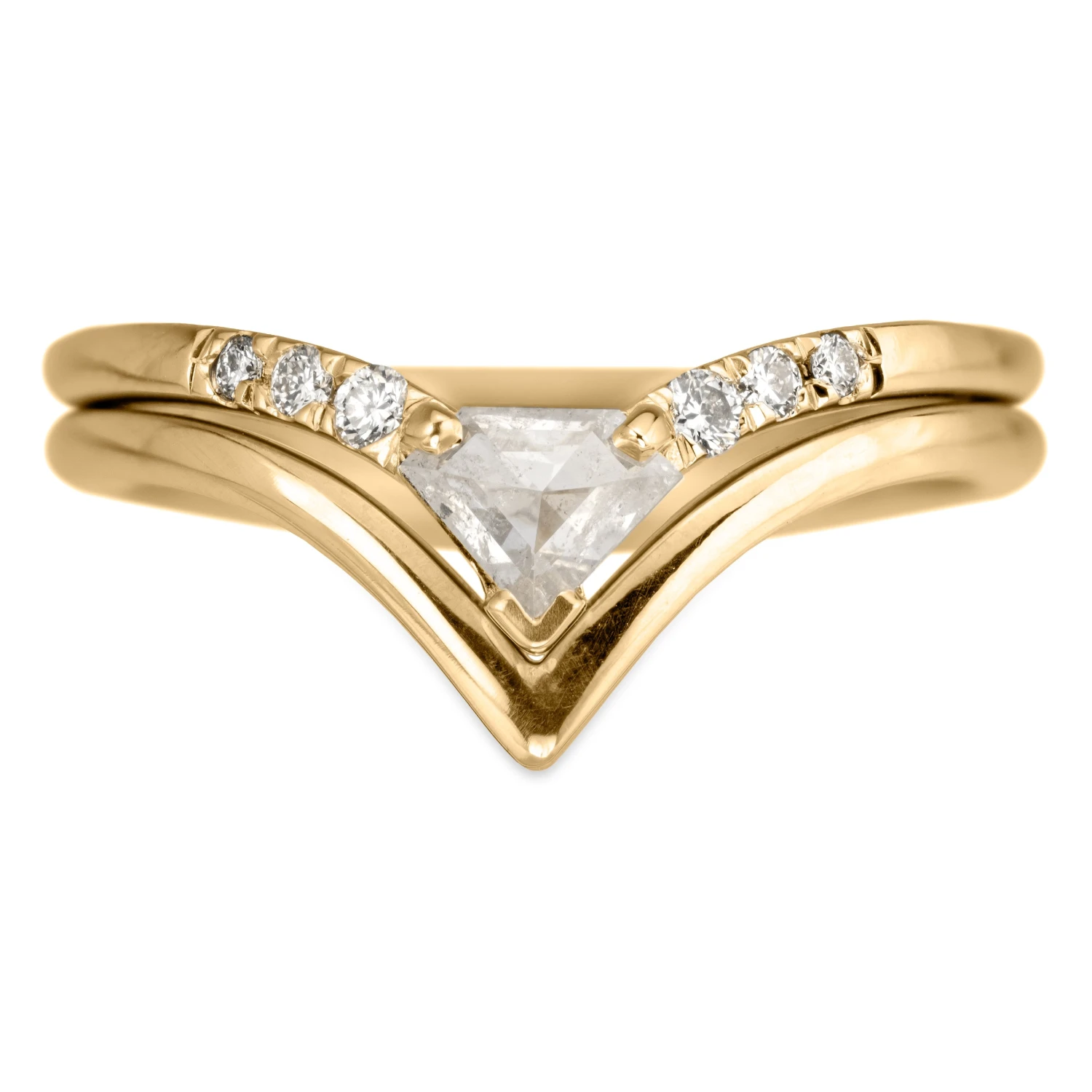 Shield Diamond Vivian Ring, 14k Yellow Gold 9 Shield Diamond Vivian Ring, 14k Yellow Gold - Image 9