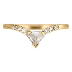 Shield Diamond Vivian Ring, 14k Yellow Gold