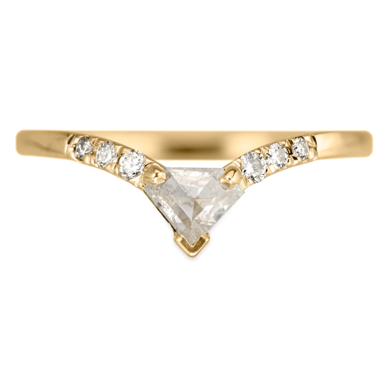 Shield Diamond Vivian Ring, 14k Yellow Gold 1 Shield Diamond Vivian Ring, 14k Yellow Gold