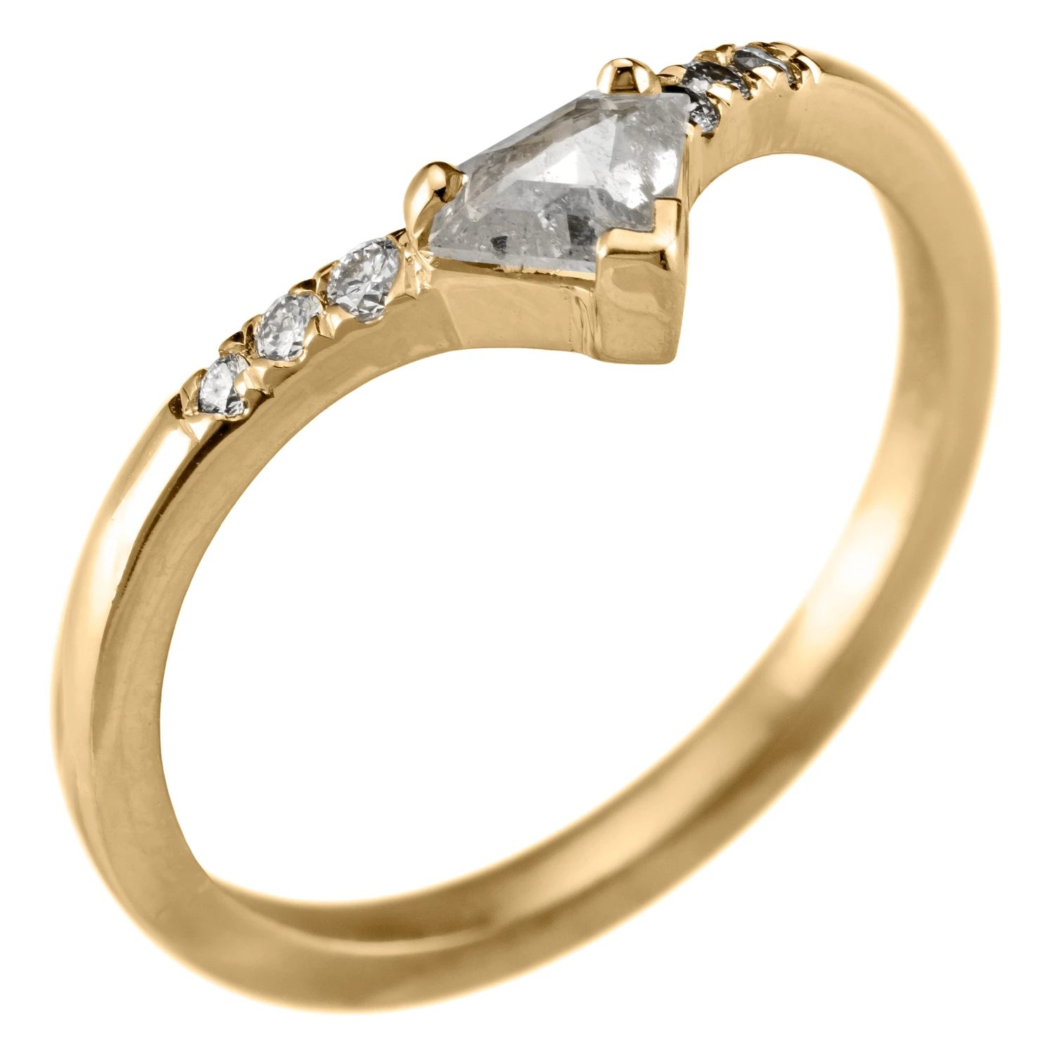 Shield Diamond Vivian Ring, 14k Yellow Gold 11 Shield Diamond Vivian Ring, 14k Yellow Gold - Image 11