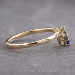 Pear Sapphire And Diamond Contour Band, Basket Emma Setting, 14k Yellow Gold 9 Pear Sapphire And Diamond Contour Band, Basket Emma Setting, 14k Yellow Gold -Point No Point Studio Store 18170 2