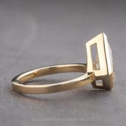 2.70 Carat Kite Moissanite Engagement Ring, Bezel Jane Setting, 14K Yellow Gold -Point No Point Studio Store 18181 2