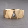 Tapered Triforce Kite Diamond Men's Wedding Band, Comfort Fit, 14K Yellow Gold
