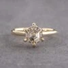 2.02 Carat Hexagon Moissanite Engagement Ring, Madeline Setting, 14k Yellow Gold