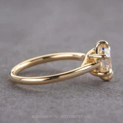 2.02 Carat Hexagon Moissanite Engagement Ring, Madeline Setting, 14k Yellow Gold -Point No Point Studio Store 18277 2