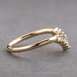 White Baguette And Princess Diamond Wedding Band, Large Wren Setting, 14K Yellow Gold -Point No Point Studio Store 18286 2