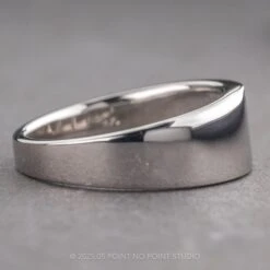 Black Diamond Mens Waved Signet Ring, 14K White Gold 13 Black Diamond Mens Waved Signet Ring, 14K White Gold -Point No Point Studio Store 18349 2