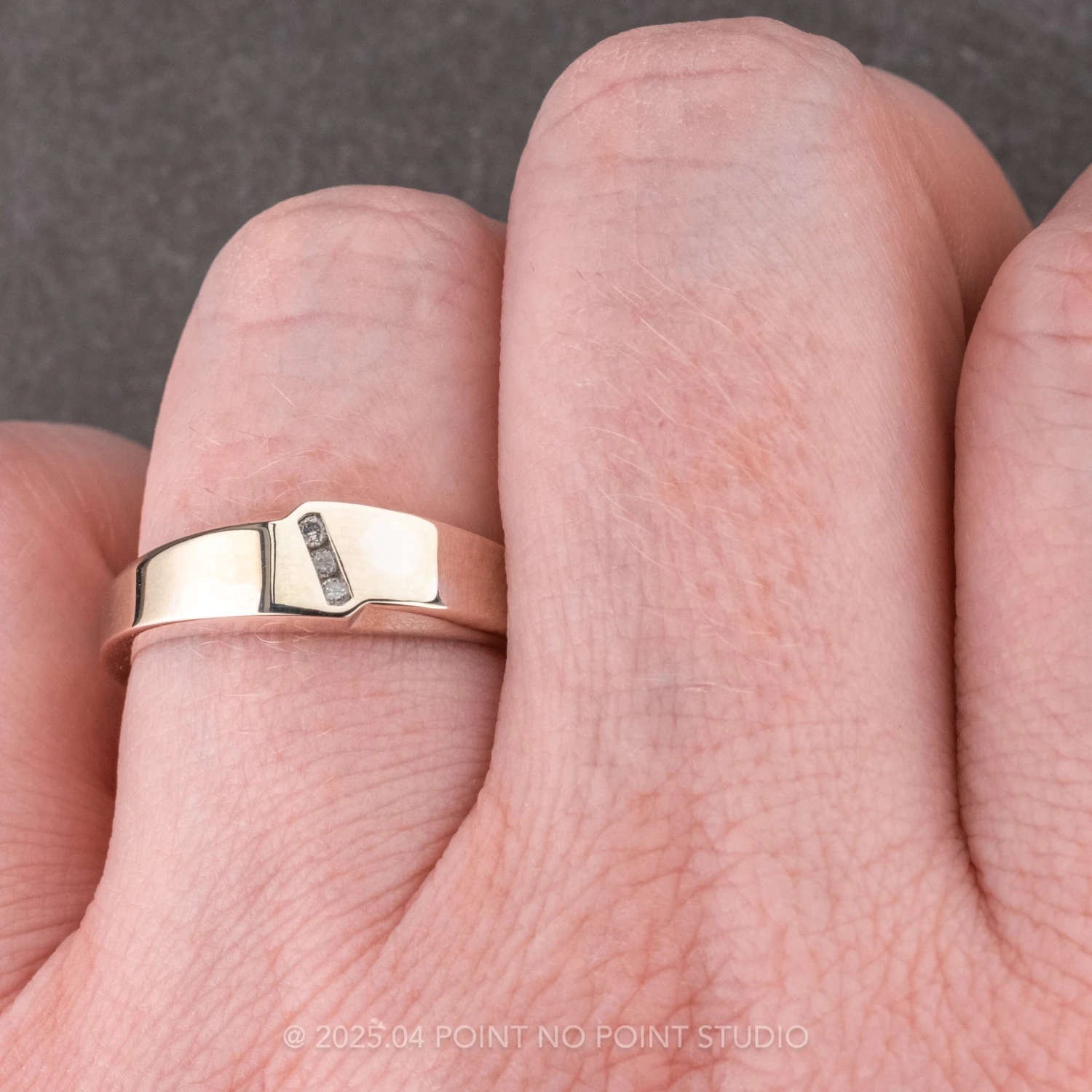 Salt And Pepper Diamond Mens Wedding Ring, Platinum 2 Salt And Pepper Diamond Mens Wedding Ring, Platinum - Image 2