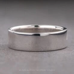 White Kite Sapphire Mens Wedding Band, 14K White Gold 13 White Kite Sapphire Mens Wedding Band, 14K White Gold -Point No Point Studio Store 18538 2