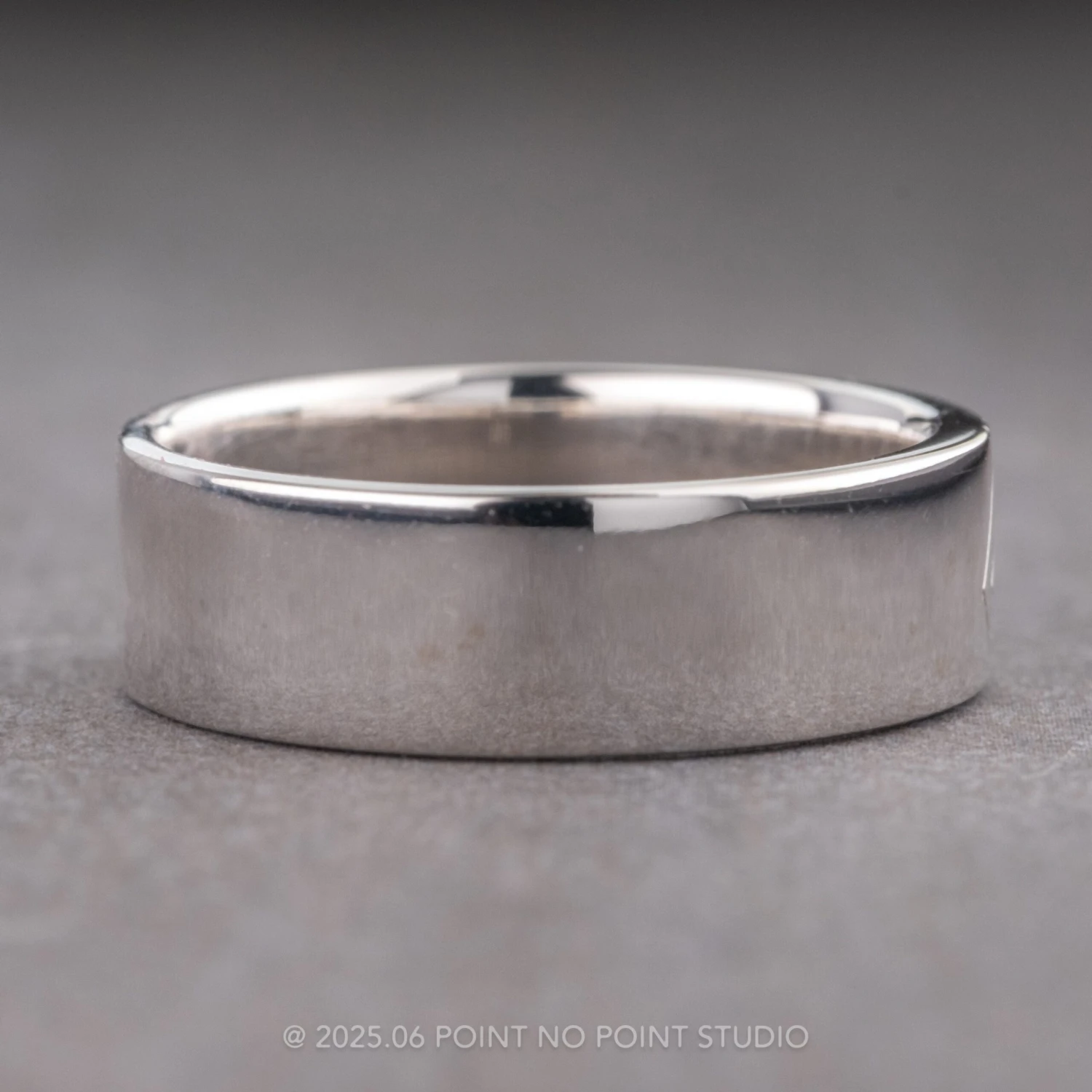 White Kite Sapphire Mens Wedding Band, 14K White Gold 7 White Kite Sapphire Mens Wedding Band, 14K White Gold - Image 7