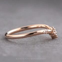 Round Diamond Wedding Band, Fern Setting, 14K Rose Gold -Point No Point Studio Store 18584 2