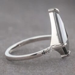 3.21 Carat Black Speckled Kite Diamond Engagement Ring, Ombre Jules Setting, Platinum 12 3.21 Carat Black Speckled Kite Diamond Engagement Ring, Ombre Jules Setting, Platinum -Point No Point Studio Store 18770 2