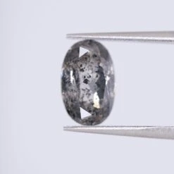 2.06 Carat Salt And Pepper Double Cut Elongated Oval Diamond -Point No Point Studio Store 2.06TB