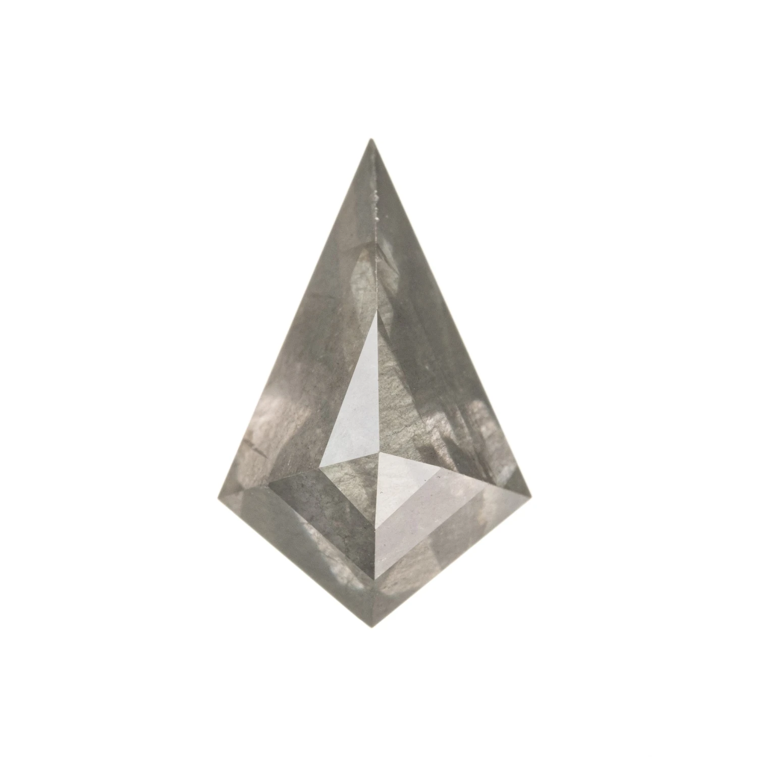 2.13 Carat Salt And Pepper Rose Cut Kite Diamond 1 2.13 Carat Salt And Pepper Rose Cut Kite Diamond