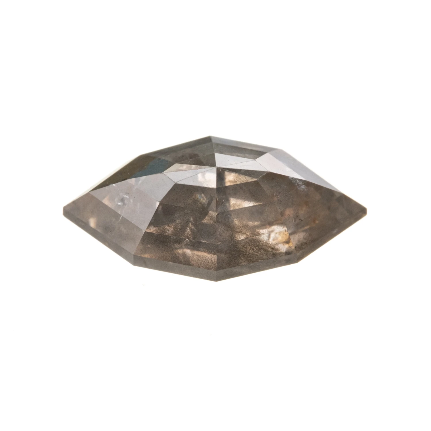 2.22 Carat Salt And Pepper Rose Cut Geometric Marquise Diamond 2 2.22 Carat Salt And Pepper Rose Cut Geometric Marquise Diamond - Image 2