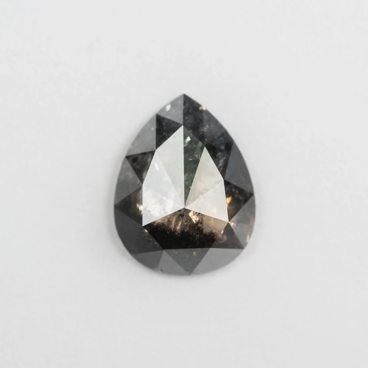 2.57 Carat Black Rose Cut Pear Diamond 1 2.57 Carat Black Rose Cut Pear Diamond
