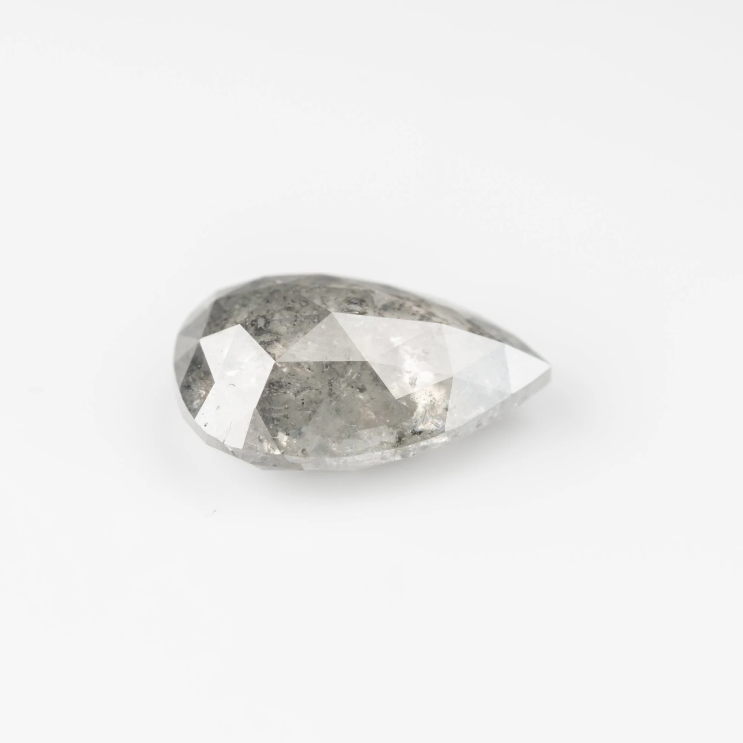 2.83 Carat Salt And Pepper Double Cut Pear Diamond 2 2.83 Carat Salt And Pepper Double Cut Pear Diamond - Image 2