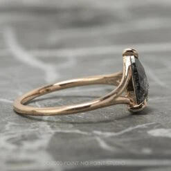 1.37 Carat Black Speckled Pear Diamond Engagement Ring, Split Shank Jane, 14K Rose Gold -Point No Point Studio Store 200118 3 4a7af210 10c9 4c7c baf3 221f04790b8a