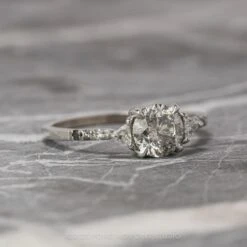 1.15 Carat Salt And Pepper Round Diamond Engagement Ring, Ombre Eliza Setting, 14K White Gold -Point No Point Studio Store 200303 3 4d7e2b4b 6112 43e5 90cc 6e0822d7804f