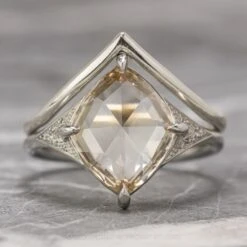 3.02 Carat Clear Champagne Lozenge Diamond Engagement Ring, Aela Setting, Platinum -Point No Point Studio Store 200308 1 d71f6a3a b80d 4580 8db8 cf2a28ac5223