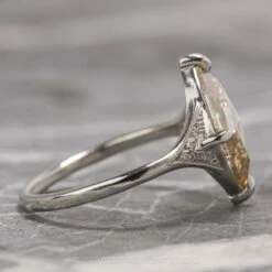 3.02 Carat Clear Champagne Lozenge Diamond Engagement Ring, Aela Setting, Platinum -Point No Point Studio Store 200308 4 bddf2598 586d 4588 84a9 99d1241d42ee