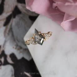 1.34 Carat Black Speckled Kite Diamond Engagement Ring, Quinn Setting, 14K Yellow Gold -Point No Point Studio Store 200371YG 4 ba9ab7d2 ec8e 46af a203 e70c7f752964